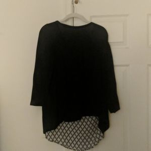 Navy Blue Mixed-Media Sweater